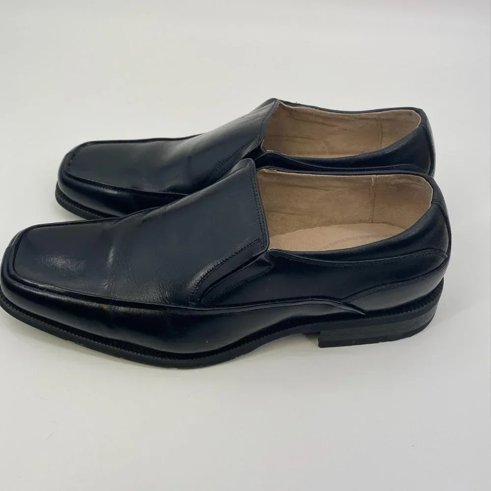 FLORSHEIM BLACK LEATHER SLIP ON‎ LOAFERS